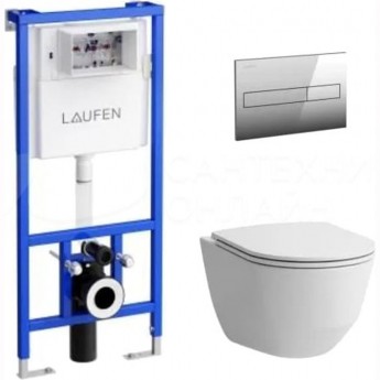 Комплект LAUFEN PACK PRO унитаз безободковый, с микролифтом + система инсталляции